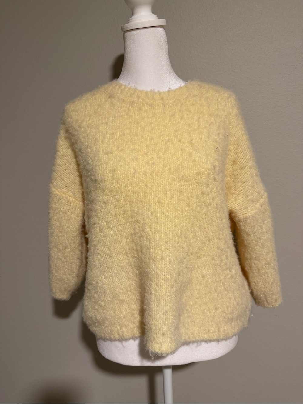 wild fable Soft Pastel Yellow Fuzzy Crewneck Sweater
